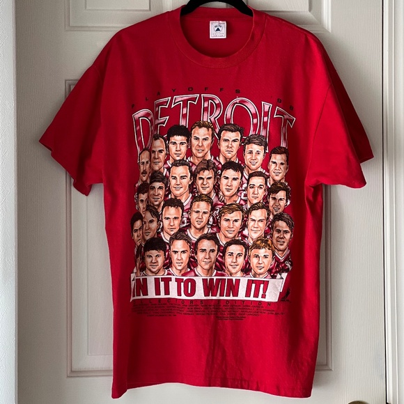Vintage 90s NHL Detroit Red Wings Stanley Cup T-Shirt, 1996 — Large - Picture 1 of 7